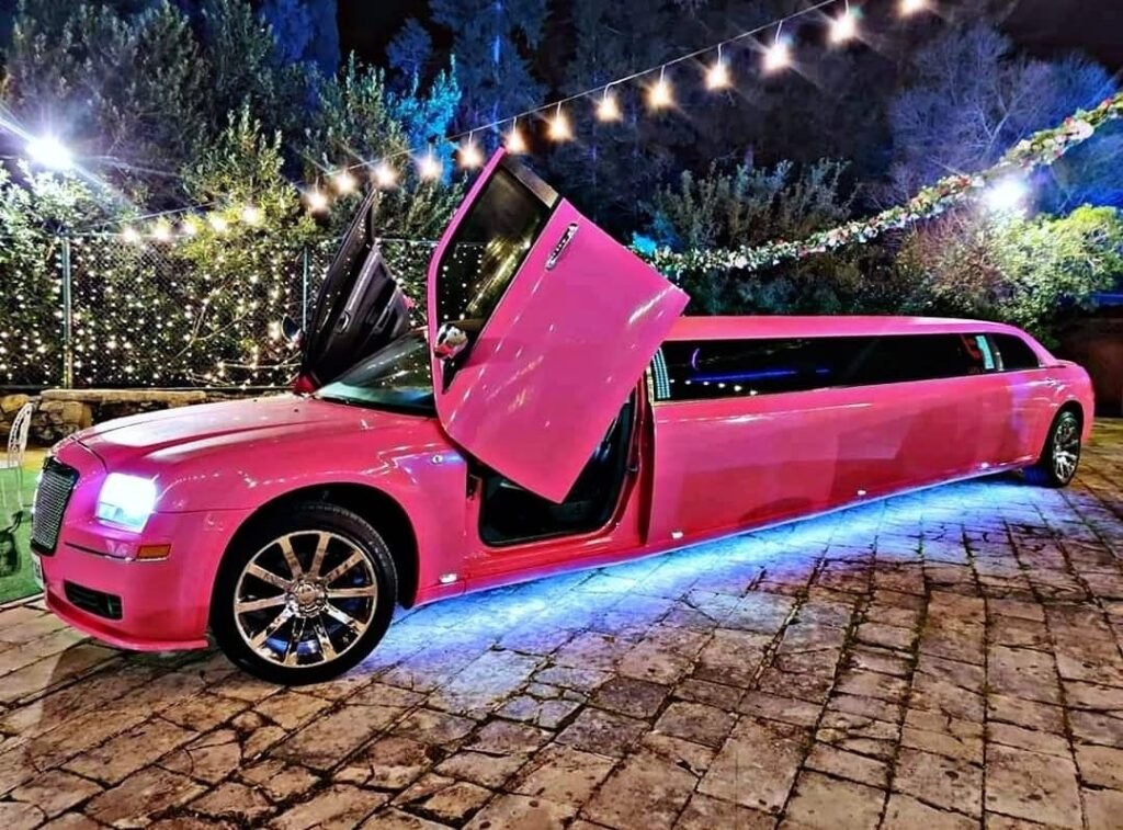 pink limousine for limousine service in sharjah