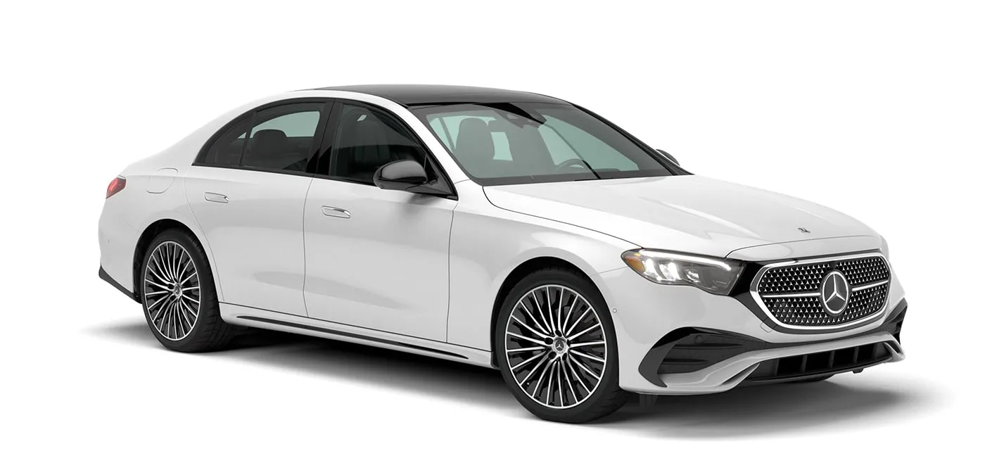 white Mercedes E Class for chauffeur service sharjah