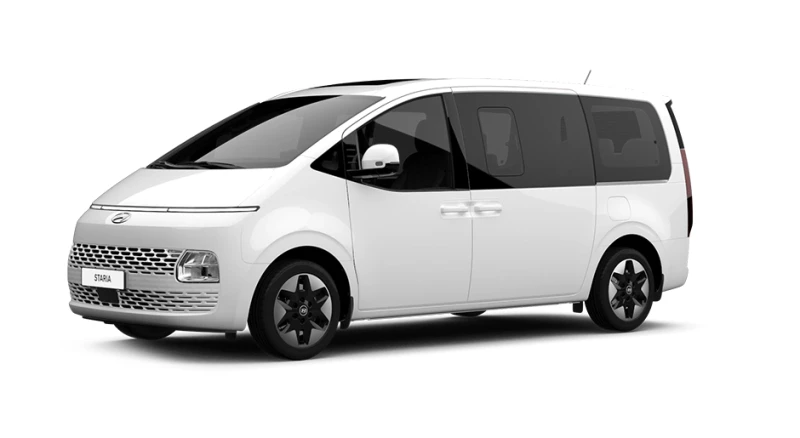 white hyundai staria for chauffeur service dubai