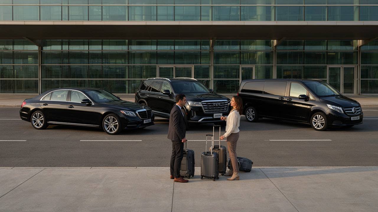 Executive sedan, luxury SUV and passenger van for Dubai airport transfers