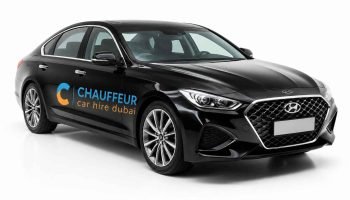 black Hyundai Genesis 2026 chauffeur car hire dubai