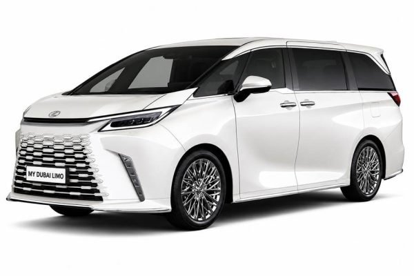 White Lexus LM 350 luxury MPV for chauffeur service in Dubai