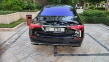 Black Mercede Benz S Class 2025 tail view