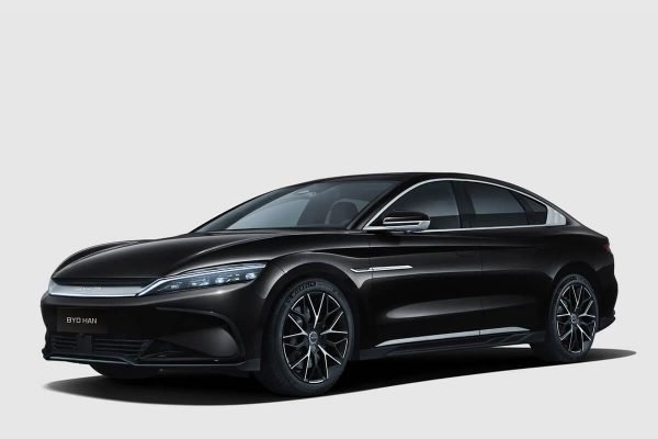 Rent Black BYD Han with Driver in Dubai
