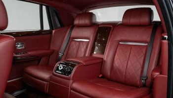 red Rolls Royce Phantom interior back seates