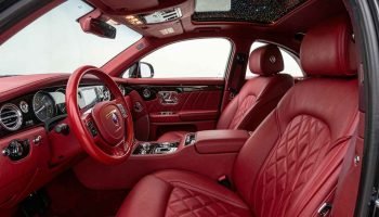 red Rolls Royce Phantom interior front seates